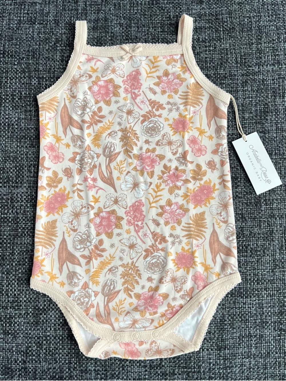 NWT Arabella and Rose Floral Tank Onesie Size 3